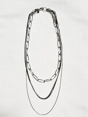 Express Layered Silver Tone Chain Necklace - Modern Women's Jewelry